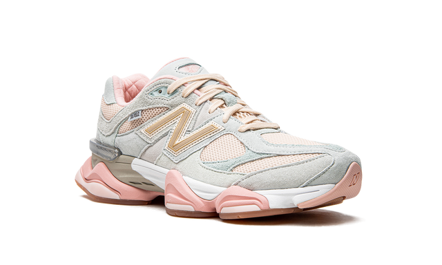 New Balance 9060 Mint Pink Suede Mesh Retro Sneakers
