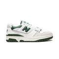 New Balance 550 White Green Leather Suede Sneakers