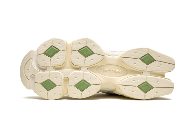 New Balance 9060 Beige Green Suede Mesh Retro Sneakers