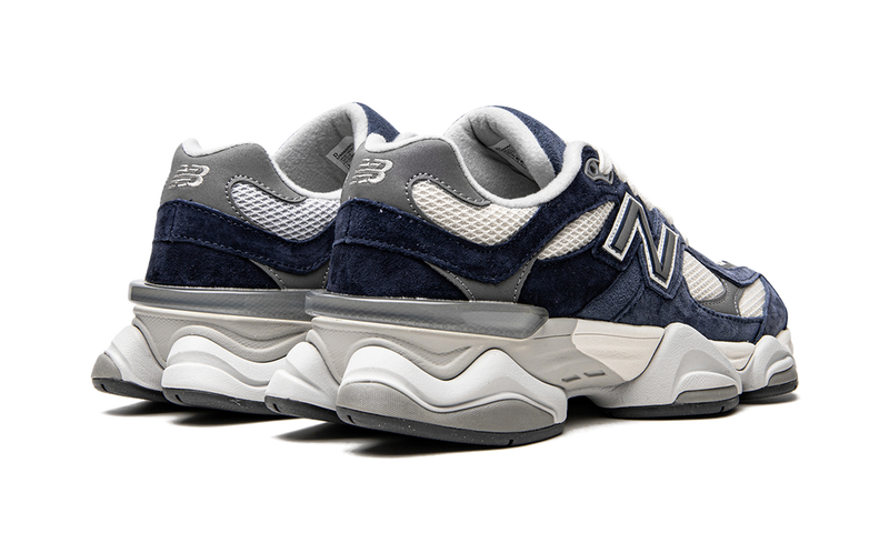 New Balance 9060 Navy White Suede Mesh Retro Sneakers