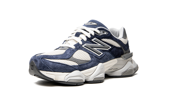 New Balance 9060 Navy White Suede Mesh Retro Sneakers