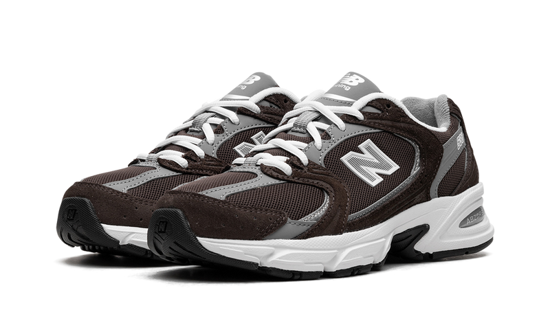 New Balance 530 Dark Brown Grey Mesh Suede Sneakers