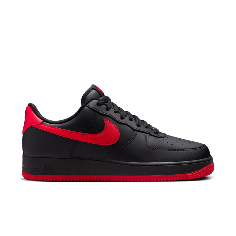 Nike Air Force 1 '07 Black & Red Leather Sneakers