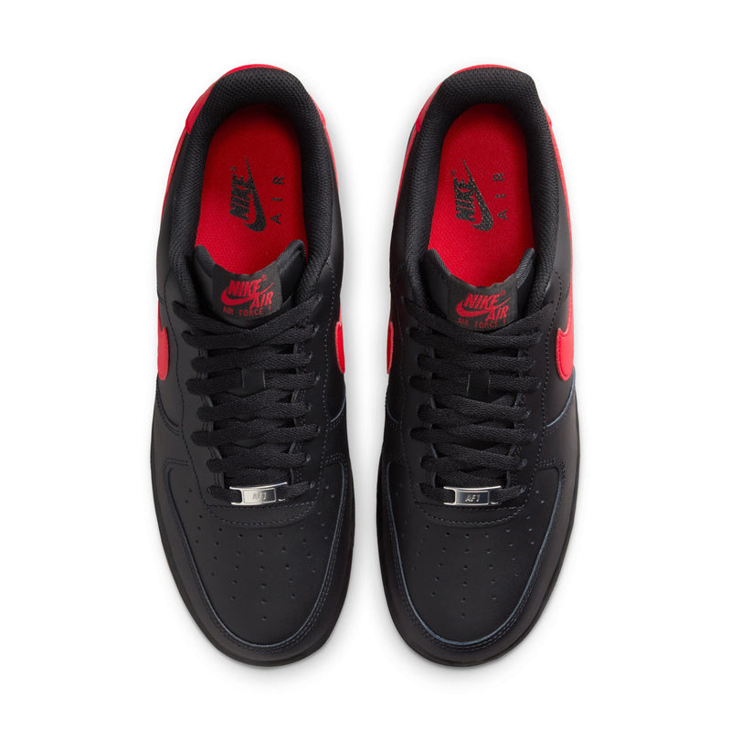 Nike Air Force 1 '07 Black & Red Leather Sneakers