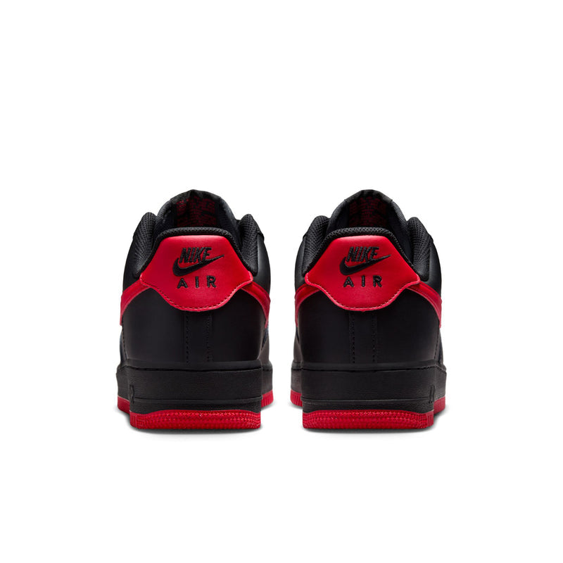 Nike Air Force 1 '07 Black & Red Leather Sneakers
