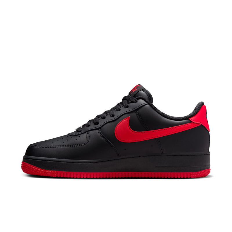 Nike Air Force 1 '07 Black & Red Leather Sneakers