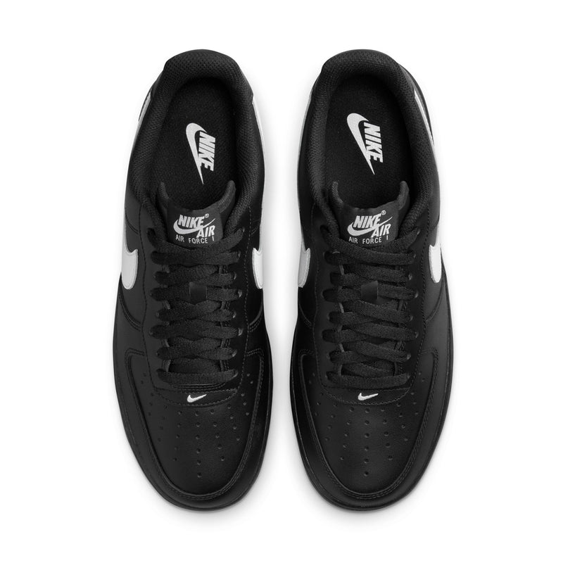 Nike Air Force 1 '07 Black with White Swoosh Leather Sneakers