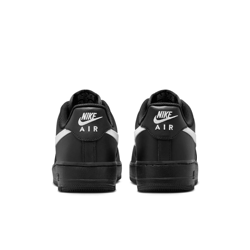 Nike Air Force 1 '07 Black with White Swoosh Leather Sneakers