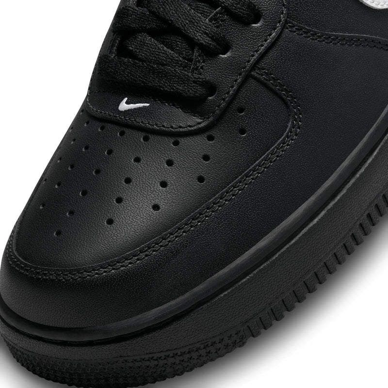 Nike Air Force 1 '07 Black with White Swoosh Leather Sneakers