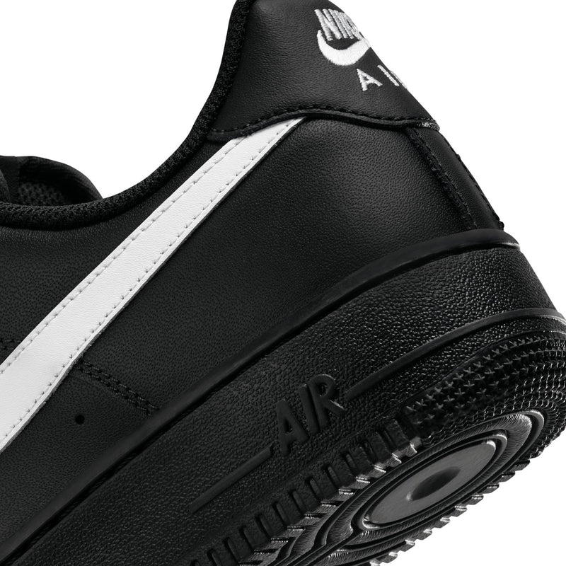 Nike Air Force 1 '07 Black with White Swoosh Leather Sneakers