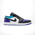 Air Jordan 1 Low Black/Purple/White/Teal Leather Sneakers