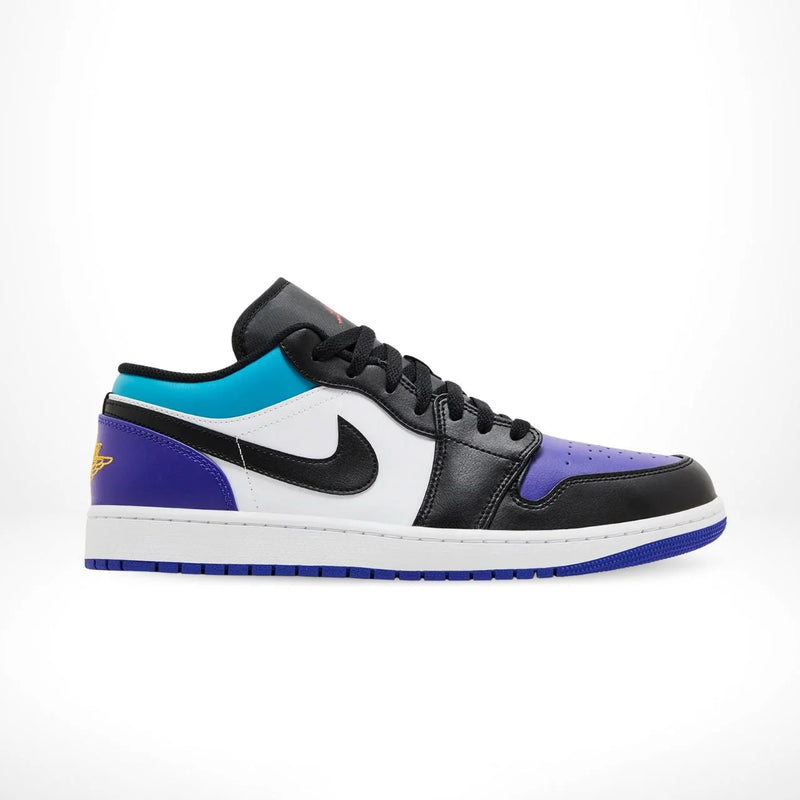 Air Jordan 1 Low Black/Purple/White/Teal Leather Sneakers