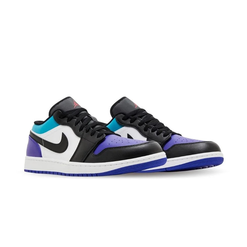 Air Jordan 1 Low Black/Purple/White/Teal Leather Sneakers