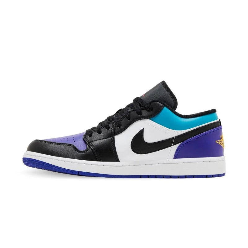 Air Jordan 1 Low Black/Purple/White/Teal Leather Sneakers