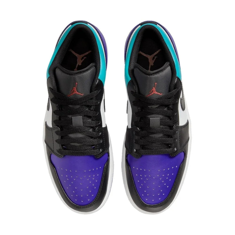 Air Jordan 1 Low Black/Purple/White/Teal Leather Sneakers