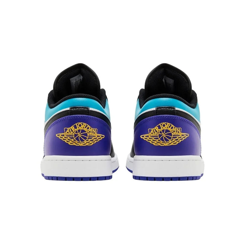 Air Jordan 1 Low Black/Purple/White/Teal Leather Sneakers