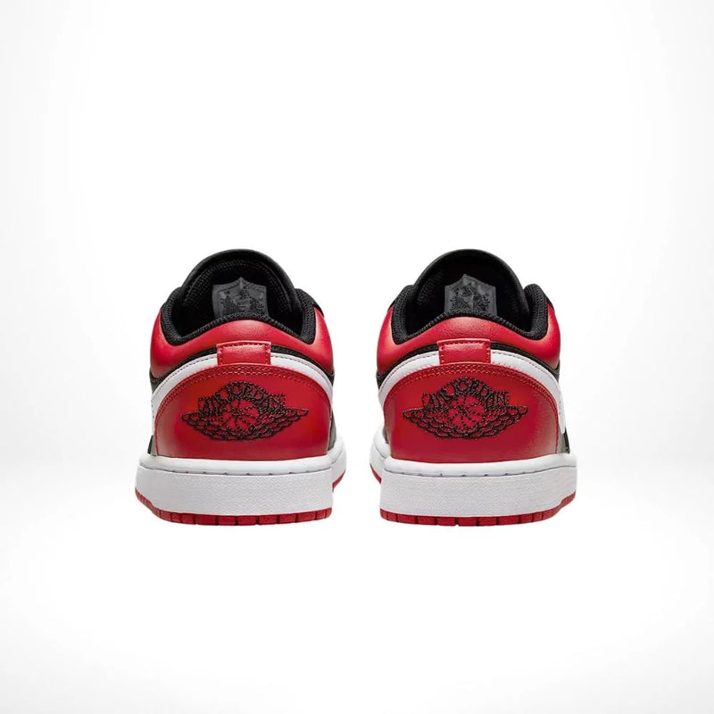 Air Jordan 1 Low Black & Red Leather Sneakers
